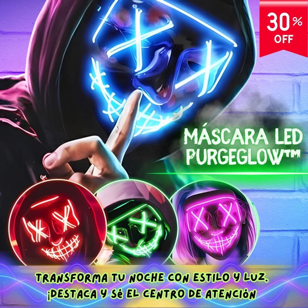 Máscara LED Espectacular - PurgeGlow™ 🎃💡