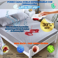 Forro Cama Doble Impermeable con Cremallera - SafeSleep Pro™ 🛏️💧