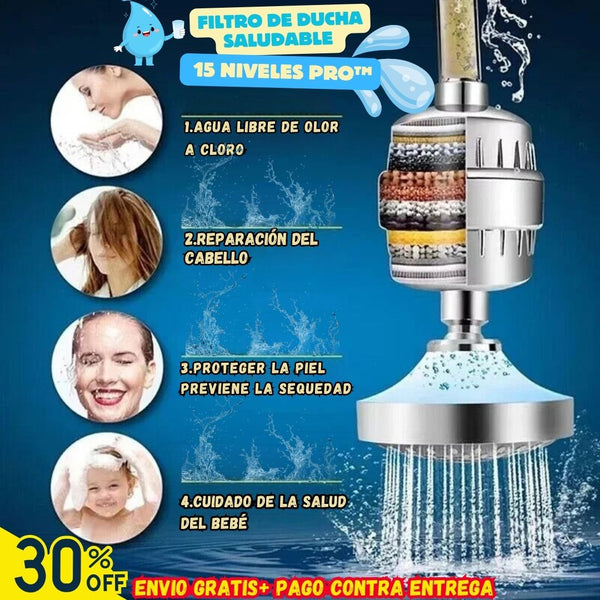 Filtro de Ducha Saludable 15 Niveles Pro™ 🚿💧