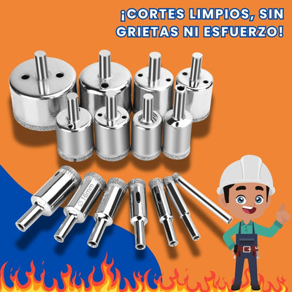 🛠️ Juego Copas Diamantadas™ x 15 unds – Cortes precisos sin grietas 💎