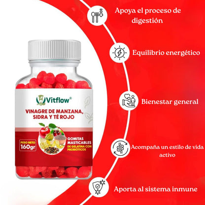 Vitflow – Gomitas Naturales para Bienestar Digestivo y Energía 🌿🍎 x 160 g