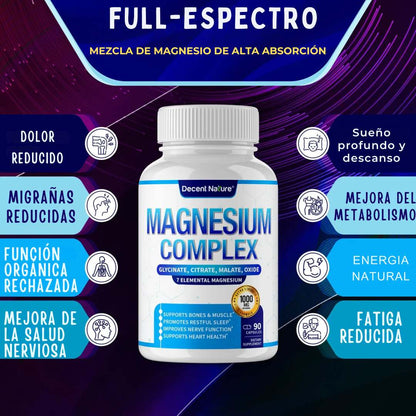 Magnesium Complex™ 1000 mg – 90 cápsulas | Energía, descanso y recuperación 💊