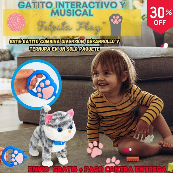 Gatito Interactivo y Musical - Felpita Play™ 🐾🎶