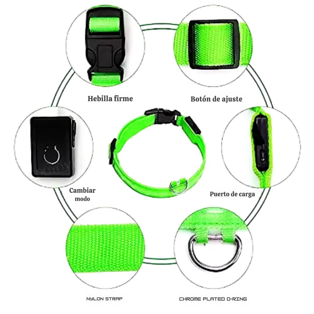 🐶💡 Collar LED Ajustable – SafeGlow Pet™ 🏅✨