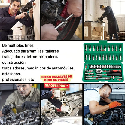 Juego de Llaves de Tubo 46 Piezas - Xiaofei Pro™ 🔧🚗