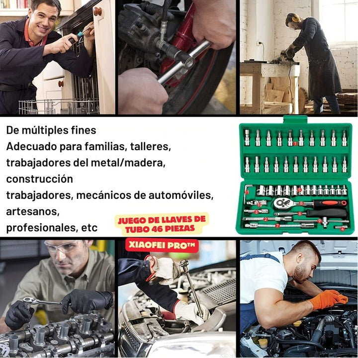 Juego de Llaves de Tubo 46 Piezas - Xiaofei Pro™ 🔧🚗