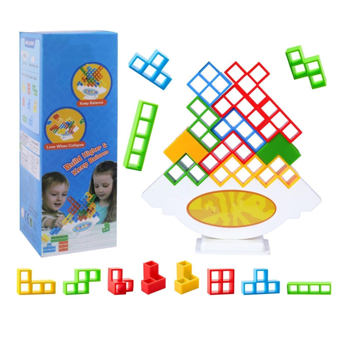 Juego de Torre Tetra 16 Piezas - Edu Play Balance™ 🌪️🌈