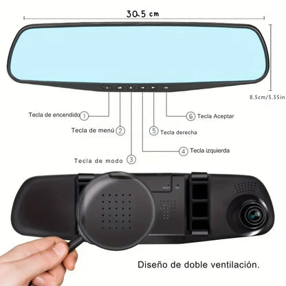 Cámara Espejo DVR 360° – SafeDrive Pro™ 🚗🔒