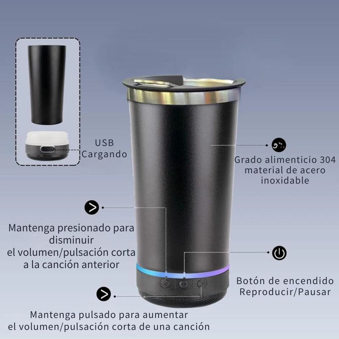 Vaso Térmico Bluetooth Music Pro™ 🎶☕