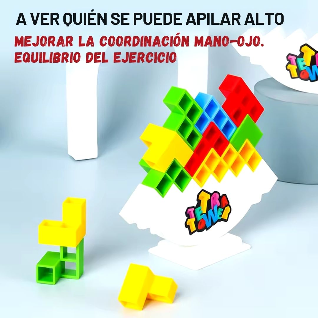 Juego de Torre Tetra 16 Piezas - Edu Play Balance™ 🌪️🌈