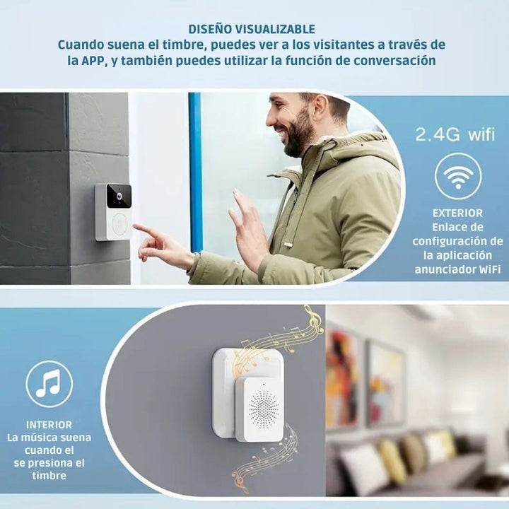 Cámara Timbre Inalámbrico A06130 – Seguridad Inteligente para tu Hogar 📲🔔