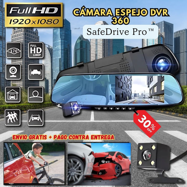 Cámara Espejo DVR 360° – SafeDrive Pro™ 🚗🔒