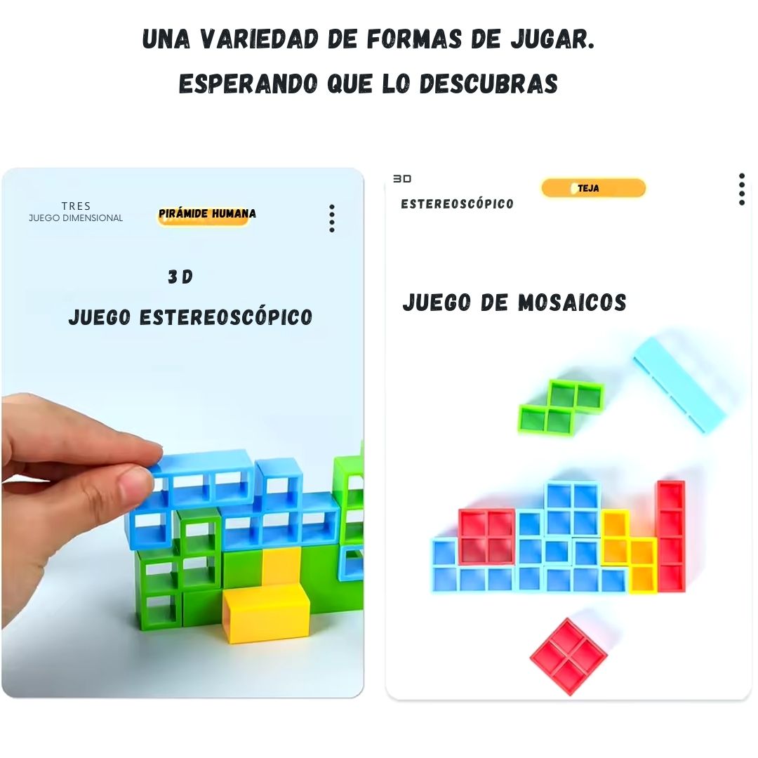 Juego de Torre Tetra 16 Piezas - Edu Play Balance™ 🌪️🌈