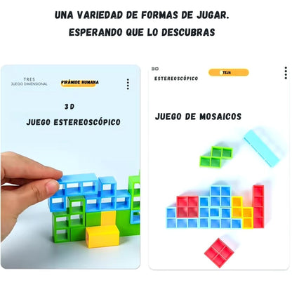 Juego de Torre Tetra 16 Piezas - Edu Play Balance™ 🌪️🌈