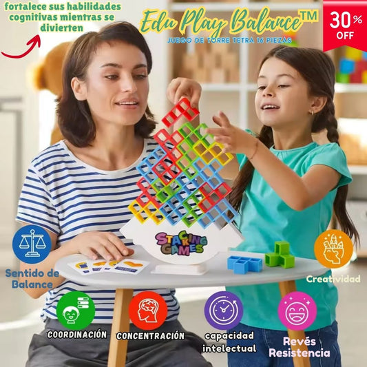 Juego de Torre Tetra 16 Piezas - Edu Play Balance™ 🌪️🌈
