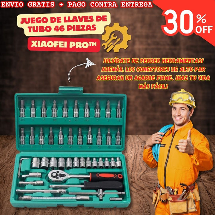 Juego de Llaves de Tubo 46 Piezas - Xiaofei Pro™ 🔧🚗