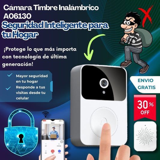 Cámara Timbre Inalámbrico A06130 – Seguridad Inteligente para tu Hogar 📲🔔