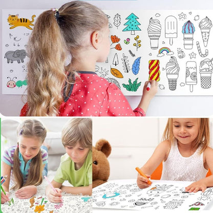 🎨 Rollo de Papel Adhesivo para Colorear - ColorFun Pro™ 🖌️🖍️