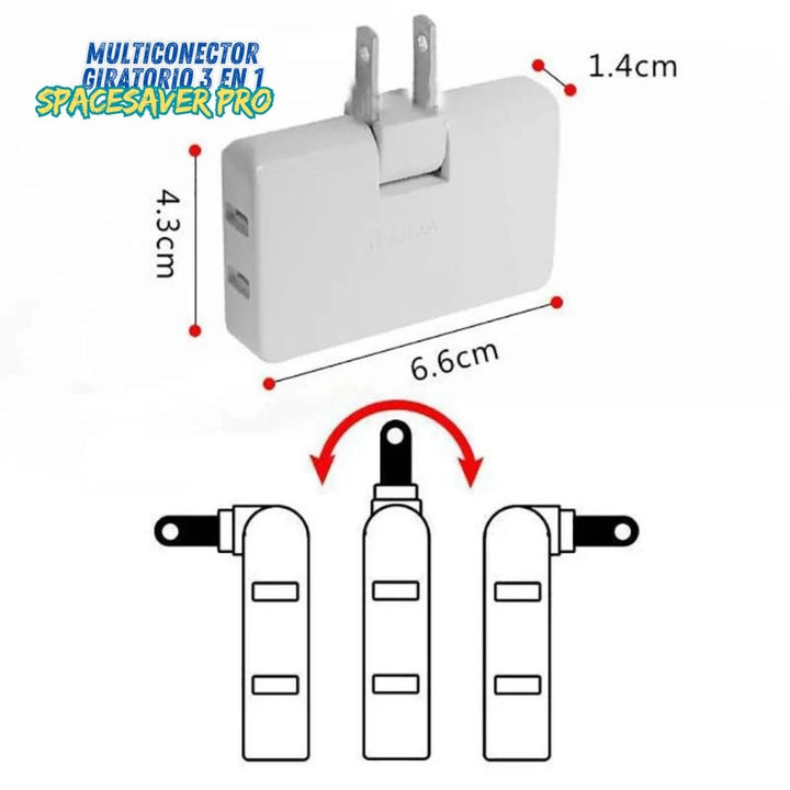 Multiconector Giratorio 3 en 1 - SpaceSaver Pro™ 🔌💡