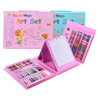 🎨 Set de Arte para Niños 208 Piezas Portátil - MiniArt Pro™ 🖌️🖇️