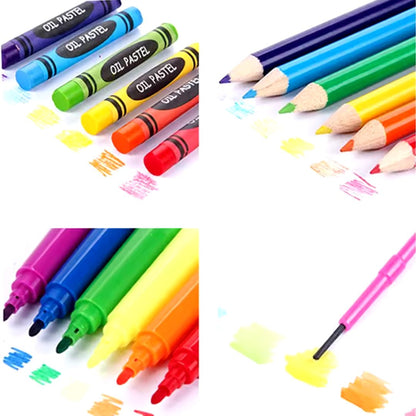 🎨 Set de Arte para Niños 208 Piezas Portátil - MiniArt Pro™ 🖌️🖇️