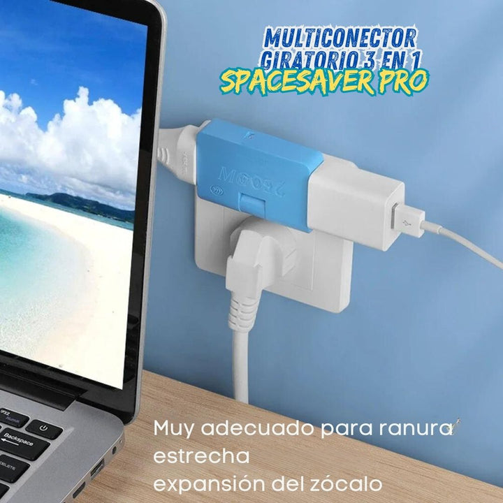 Multiconector Giratorio 3 en 1 - SpaceSaver Pro™ 🔌💡