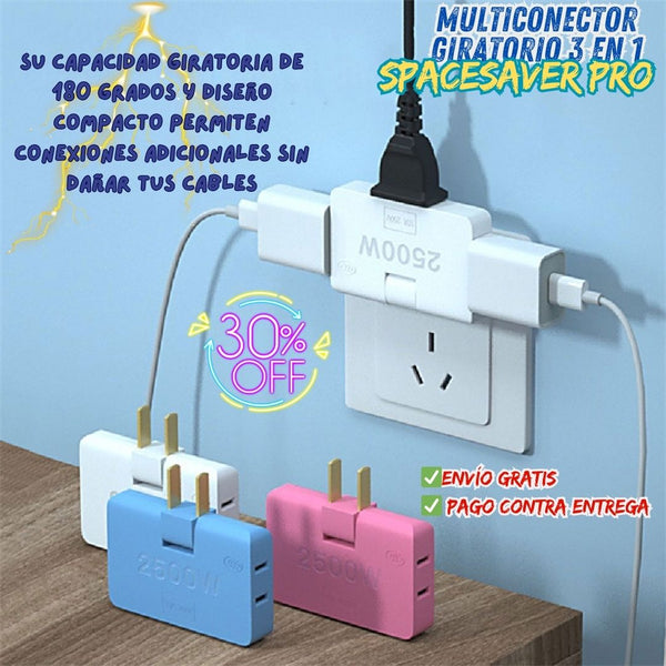 Multiconector Giratorio 3 en 1 - SpaceSaver Pro™ 🔌💡