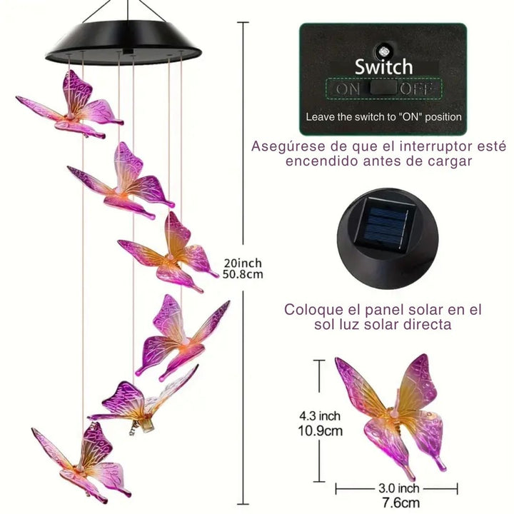 Campanillas Solares Mariposas – GlowCharm™ 🌞🦋