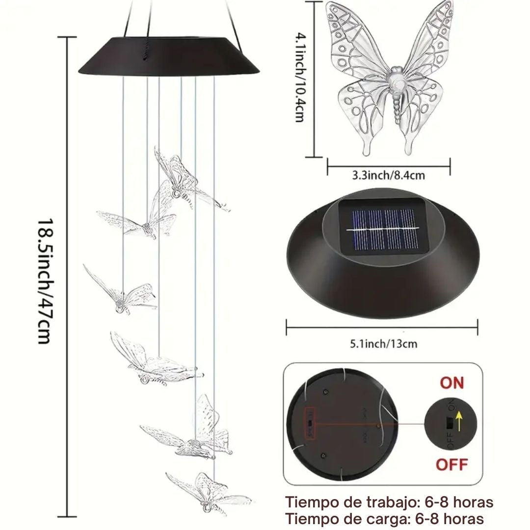 Campanillas Solares Mariposas – GlowCharm™ 🌞🦋