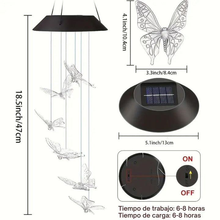 Campanillas Solares Mariposas – GlowCharm™ 🌞🦋