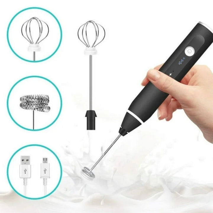 🌀 Batidor & Espumador Eléctrico Recargable - FoamMix Pro™ ☕🔌
