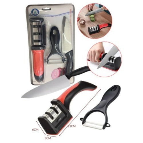 Set De Cocina Afilador-Cuchillo-Pelador