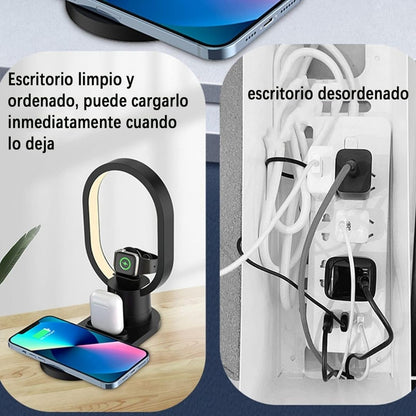 ZenCharge Station™ 4 en 1 - Carga Rápida, Lámpara LED y Soporte Decorativo ⚡🌟