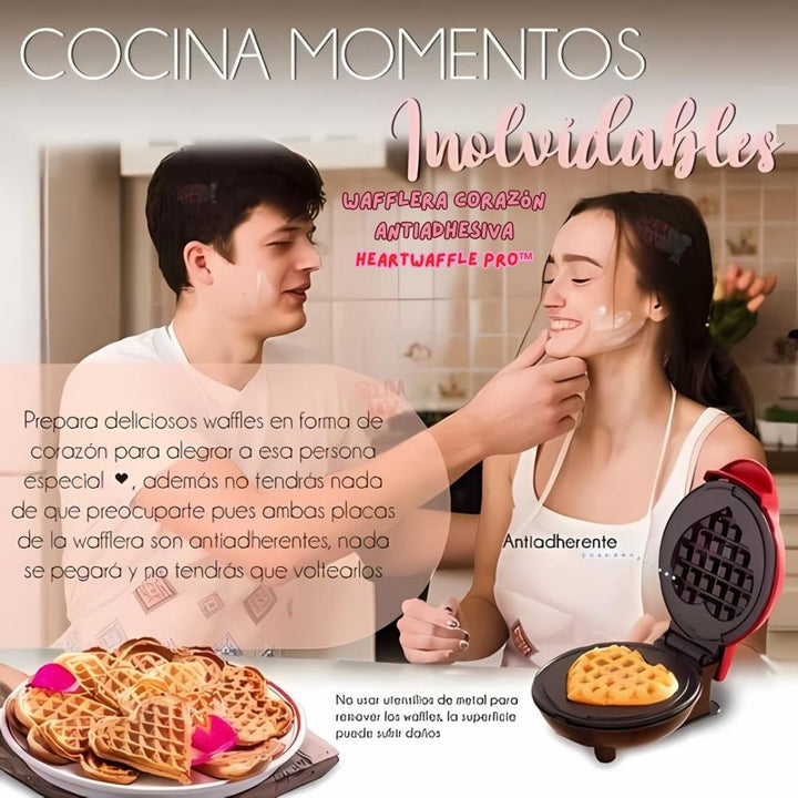 Wafflera Corazón Antiadherente - HeartWaffle Pro™ 🧇💕