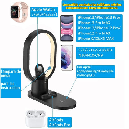 ZenCharge Station™ 4 en 1 - Carga Rápida, Lámpara LED y Soporte Decorativo ⚡🌟